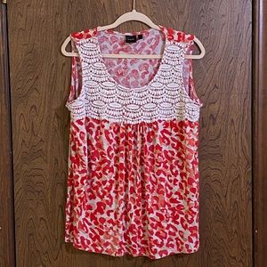 Red, Orange and White Leopard print Rafella tank